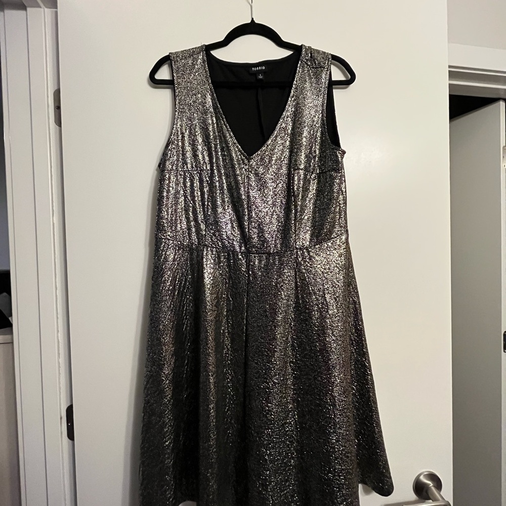 Torrid Shimmering Silver Mini Dress